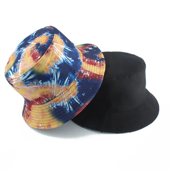 Bucket Hat Žvejys Skrybėlę Grįžtamasis Žvejybos Hat Spalvingų Grafiti Kaklaraištis Dažų Bob Kepurės Hip-Hop Gorros Vyrai Moterys