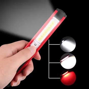 Nešiojamas Žibintuvėlis Nauji Aukštos kokybės Darbo Šviesos 1xsmd+16xcob+8xled Raudona Fakelais Usb Įkraunamas Led Darbo Lemputė Su Magnetinėmis