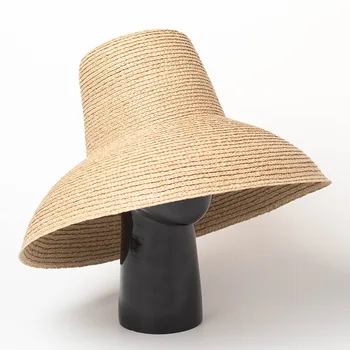 HH7245 vasaros natūralus rankų darbo RAFIJA Dizaineris kutas LAISVALAIKIO aukšto viršų paplūdimio atostogų lady bžūp vyrai moterys fedoras skrybėlę