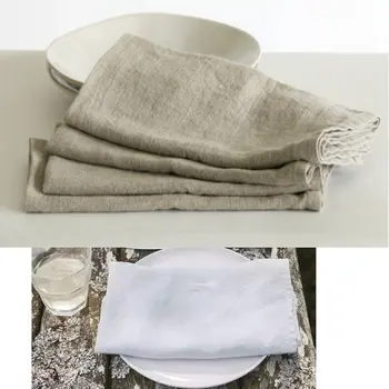Guardanapo de mesa de linho puro 2 susipažinęs, toalhas de chá de linho derliaus para decoração de mesa de café 48*48cm 100%