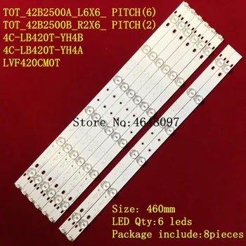 8PCS LED Backlight TOT_42B2500_A_L6X6_Pitch TOT_42B2500_B_R6X6_Pitch už 42H130 4C-LB420T-YH4B 4C-LB420T-YH4A LVF420CM0T 42S210