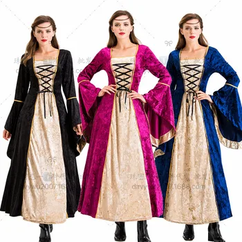 Moterų Viduramžių Retro Rūmuose Princesė Dress Vykdymo Etapą Drabužius Maskuotis Role-play Šalis Suknelė