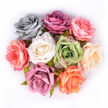 5 Vnt 7cm Rožių Gėlių Galvos Šilko Dirbtinės Gėlės, Vestuvių Dekoravimas 