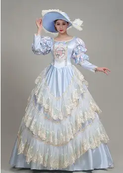Lolita Suknelė Viktorijos eros Europos Senovinių Rūmų Princesė dress Moterų Nėriniai Siuvinėjimo Etapas
