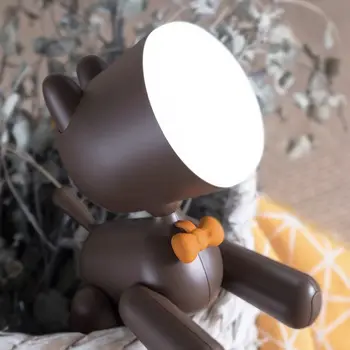 Pup Led Mielas Naktį Lempa Vaikams USB 1200mAh Įkraunama BRIEDŽIŲ Naktį Žibintai Reguliuoti Ryškumą Stalo Lempa Namų Miegamajame
