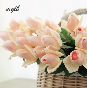mylb 11pcs/Daug Šviežių rožių Dirbtinės Gėlės Nekilnojamojo Touch rožių Žiedų Spalvotų Namų, papuošalai Vestuves ar Gimtadienį