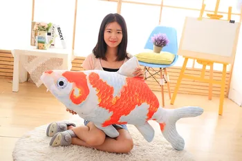 didelis, mielas pliušinis žuvų žaislas kūrybos red&white žuvų pagalvę lėlės dovana, apie 120cm
