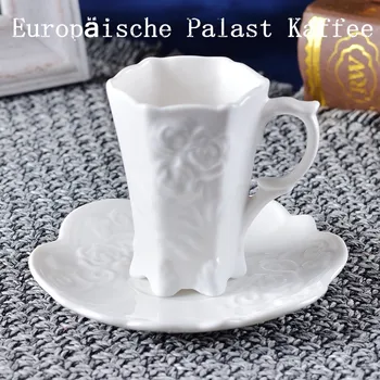 Rose Dvaro Kavos Puodelio su padėklu Europos Klasikinės Paramos Mažas Keramikos Teacup Vestuvių Dekoravimas Puodelis Pusryčiai, Duonos, Pieno Puodeliai