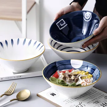 Japonijos 8 cm keraminiai ramen dubenį, virtuvė, Indai, namų apyvokos Sriuba maišant ryžiai, grūdų dubuo nustatyti mielas vaisių salotų Dubenys