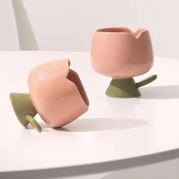 Super mielas tulpių formos ledų taurės kūrybos gėlių formos keraminės mažas dubuo šiuolaikinių namų puošybai keramikos puodelis puodelis vazonas
