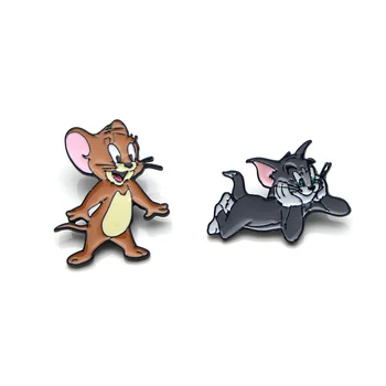 Klasikinis Katės ir pelės animacinių filmų Cinko lydinys kaklaraištis smeigtukai emblemos para marškinėliai maišą drabužių, kuprinės, batai, sagės medalis papuošalai E0343