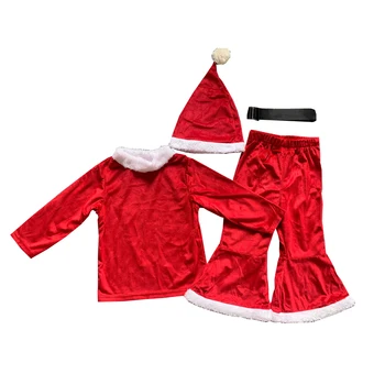 Boutique Bamblys Vaikams Kalėdų Cosplay Bell Bottom Kelnės Mergaitėms, Drabužiai Nustatyti Rungtynes Kalėdų Skrybėlę