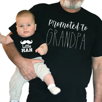 1PC Senelis ir senelio Mažai vyras Atitikimo Senelis ir Anūkas, T-marškinėliai Skatinama Senelis Atitikimo Šeima Atrodo Komplektai