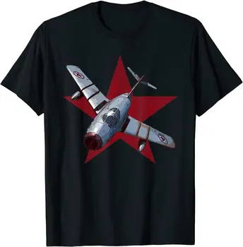 Aviacijos Lėktuvo Sovietų MiG-15 Reaktyvinio Naikintuvo T-Marškinėliai, 100% Medvilnė, O-Kaklo trumpomis Rankovėmis Atsitiktinis Vyrai T-shirt Dydis S-3XL