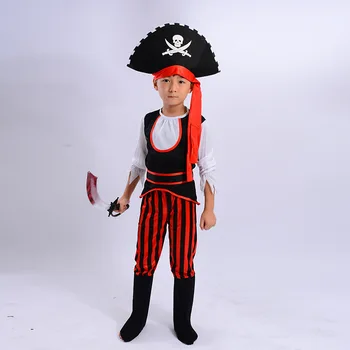 2022 Piratų Kapitonas Helovyno Cosplay Kostiumai Vaikų Berniukų Apsirengti Karnavalas Inscenizacija Šalies Vaikai Vaidmuo Žaisti Drabužių Komplektus