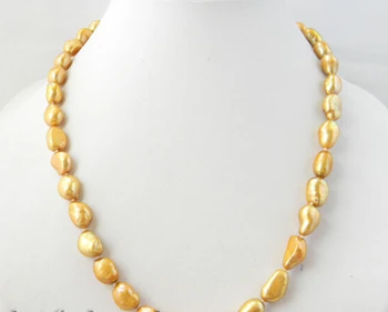 17' 9mm aukso baroko gėlavandenių perlų vėrinį Gamyklos Didmeninė kaina Moteris Dovaną žodis Papuošalai