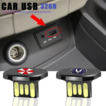 32GB Automobilio USB Mini Automobilių U Disko Metalo USB Audi A4 A3 A6, TT S4 S5 S6 A1 A2 A5 A7 A8 K2 K3 K4 K5 K6 K7 K8, B8, B9 B6 C6 Priedai