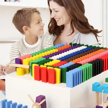 Medinis Domino Įstaiga Priedai Organų Blokai Žaislai Vaivorykštė Montessori Ugdymo Domino 