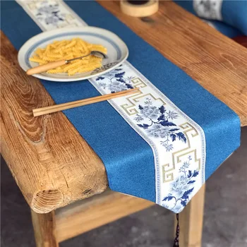Kinų stiliaus stalo runner drobulę arbatos kilimėlis Zen lentelė mat Naujasis Kinijos stiliaus stalo runner kilimėlis audinio medvilnės ir lino paprasta